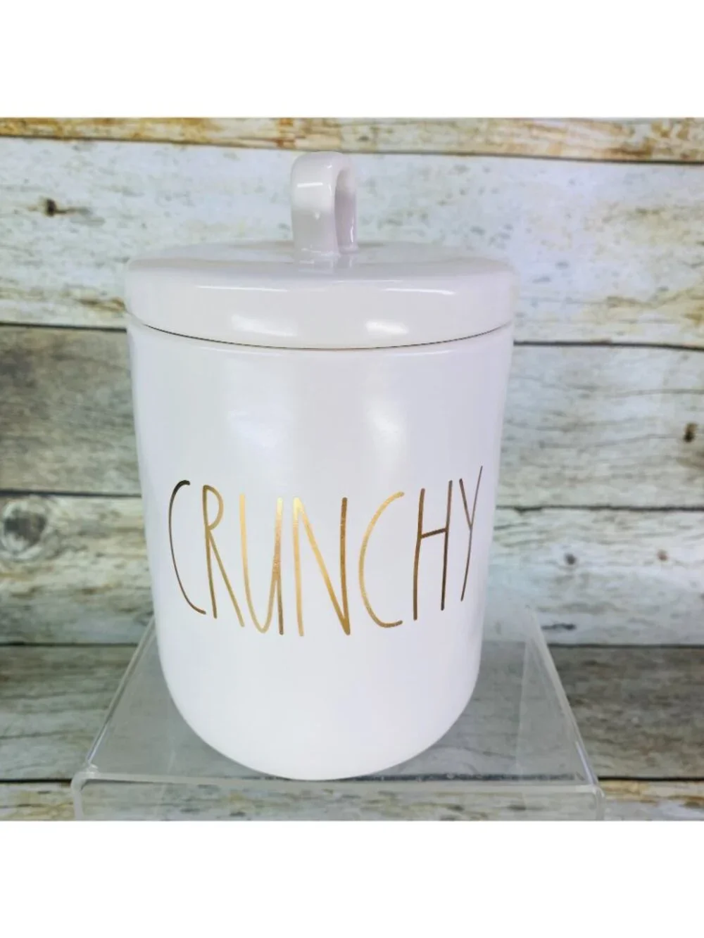 Rae Dunn CRUNCHY Artisan Collection By Magenta Typewriter Gold Letter Canister